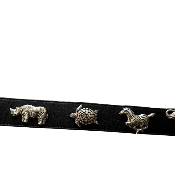 1992 100% leather belt and solid brass animals and buckle. Waist: 35 - Picture 4 of 5